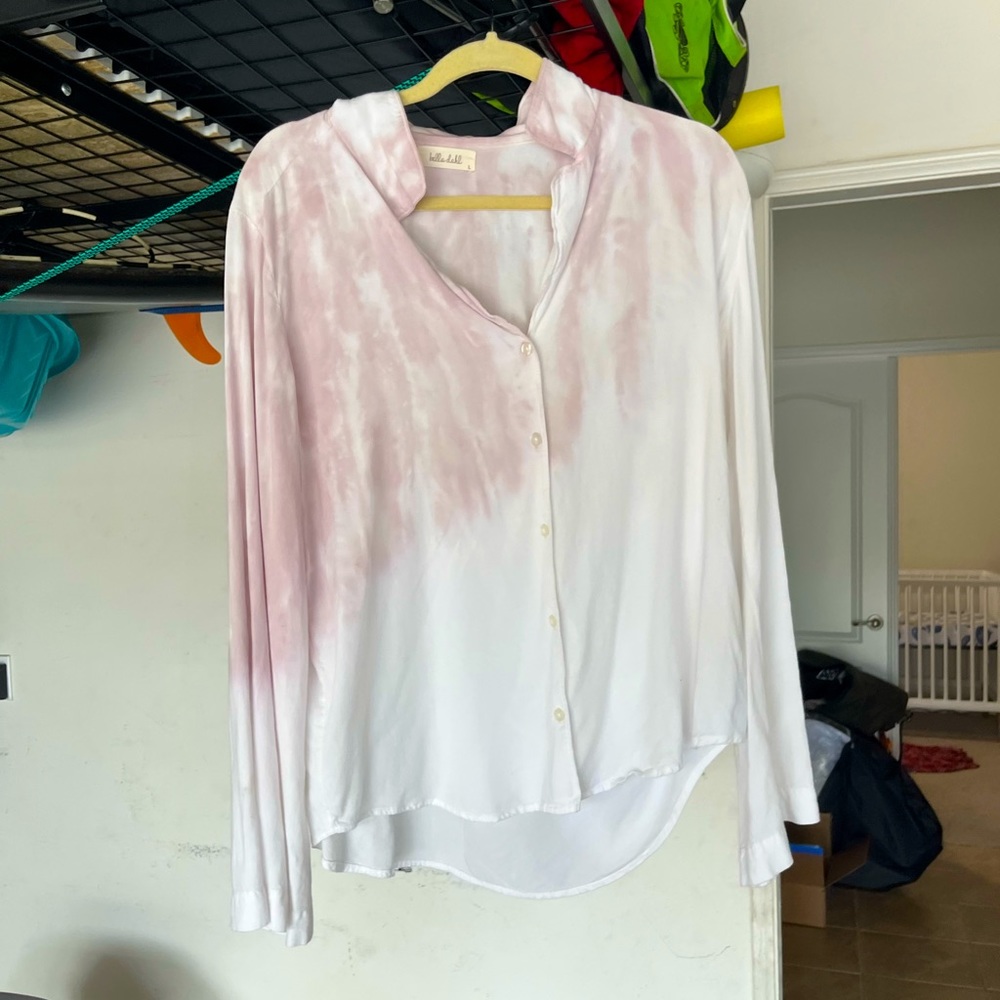 Pink and white blouse